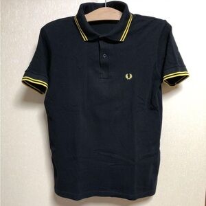 Fred Perry Navy Polo Shirt with Yellow Trim